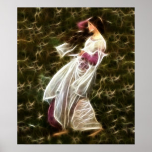 Poster Peinture de fractale de château d'eau de