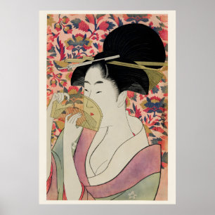Poster Peinture de geisha de l'ère Edo Fleurs et Beauté