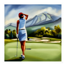 Peinture de golfeurs - Art Print