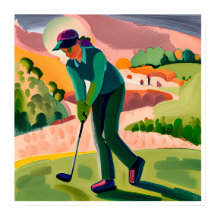 Peinture de golfeurs - Art Print