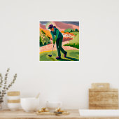 Poster Peinture de golfeurs - Art Print (Cuisine)
