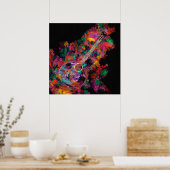 Poster Peinture de guitare (Cuisine)