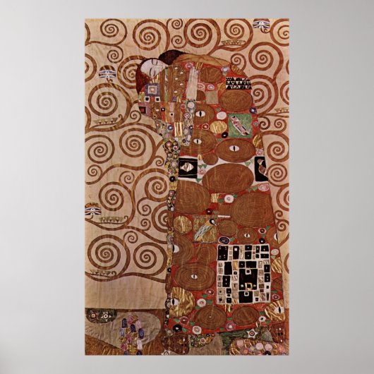 Poster Peinture de Gustav Klimt : L'Embrace (vers 1909) (Devant)