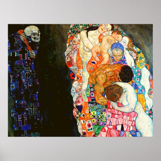 Poster Peinture de Gustav Klimt sur Death and Life. (Devant)