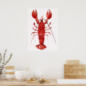 Poster Peinture de homard rouge (Cuisine)
