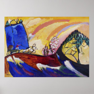 Poster Peinture de Kandinsky avec peinture abstraite Troï