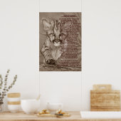 Poster peinture de la faune cougar kitten avec poème art (Cuisine)