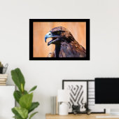 Poster Peinture de la faune de l'aigle à chauve juvénile (Bureau à domicile)