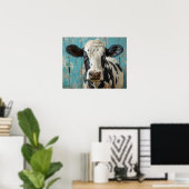 Poster Peinture de la ferme de vache laitière de mignonne (Bureau à domicile)