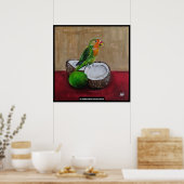 Poster Peinture de la fête tropicale de l'inséparable par (Cuisine)
