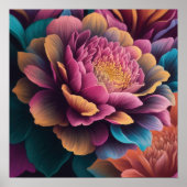 Poster Peinture de la fleur proche (Devant)