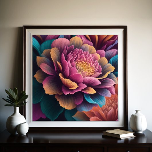 Poster Peinture de la fleur proche