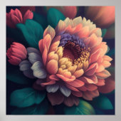 Poster Peinture de la fleur proche (Devant)