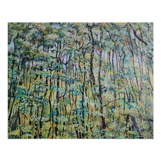 Poster Peinture de la forêt verte (Devant)
