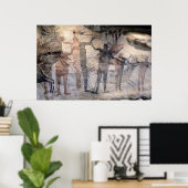 POSTER PEINTURE DE LA GROTTE PRÉHISTORIQUE (Bureau à domicile)