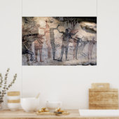 POSTER PEINTURE DE LA GROTTE PRÉHISTORIQUE (Cuisine)