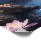 Poster Peinture de la merveilleuse nuit d'hiver Sakura (Coin)