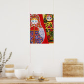 Poster Peinture de la poupée russe Matryoshka (Cuisine)