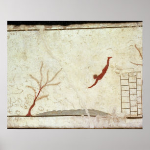 Poster Peinture de la tombe du plongeur des sud