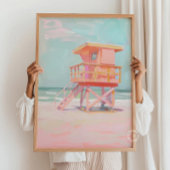 Poster Peinture de la tour de garde côtière, Plage Wall A