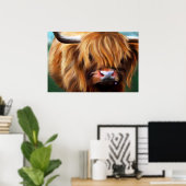 Poster Peinture de la vache des Highlands (Bureau à domicile)