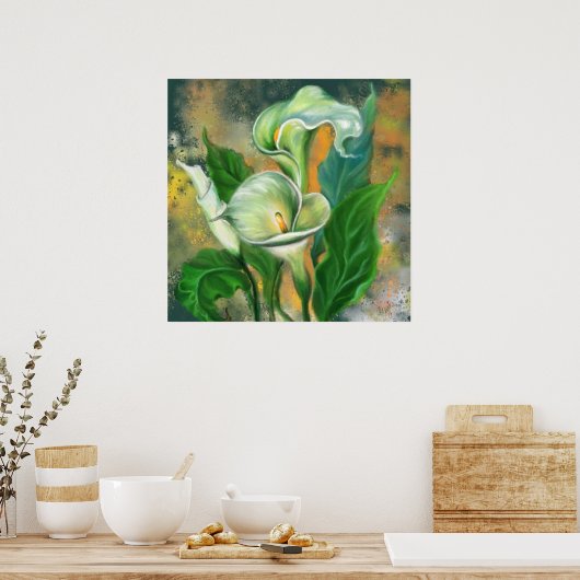 Poster Peinture de l'affiche de Calla Lily (Cuisine)