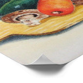 Poster peinture de légumes sur planche à découper (Coin)