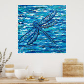 Poster Peinture de libellules bleues (Cuisine)