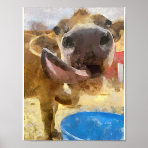 Poster Peinture de lick de vache
