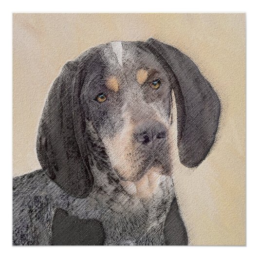Poster Peinture de linge bluetick - mignon chien original (Devant)