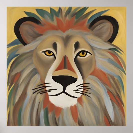 Poster Peinture de lion (Devant)