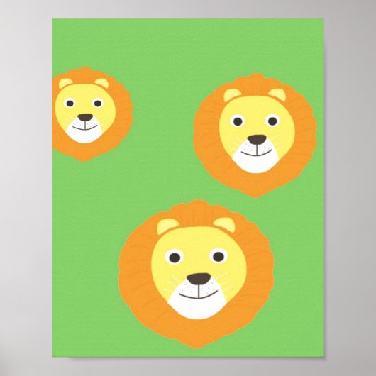 Poster peinture de lions (Devant)