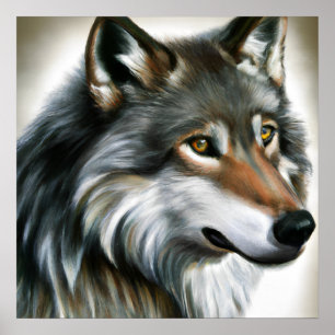 Poster Peinture de loup