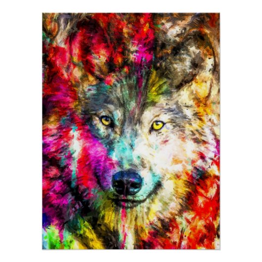 Poster Peinture de loup (Devant)