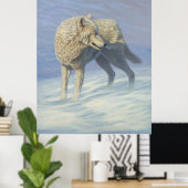 Poster Peinture de loup blanc - (Bureau à domicile)