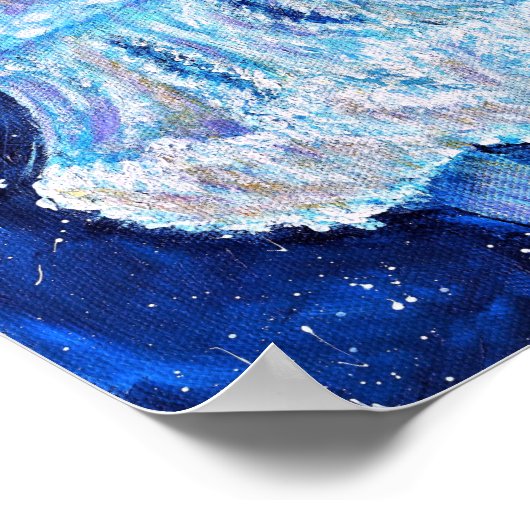 Poster Peinture de méduse bleue (Coin)