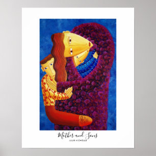 Poster Peinture de mère et fils