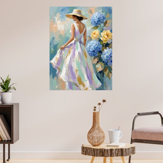 Poster Peinture de mode florale d'hortensia (Salon 3)