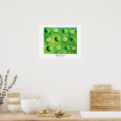 Poster Peinture de moitiés de pomme (Cuisine)