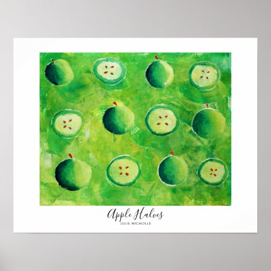 Poster Peinture de moitiés de pomme (Devant)