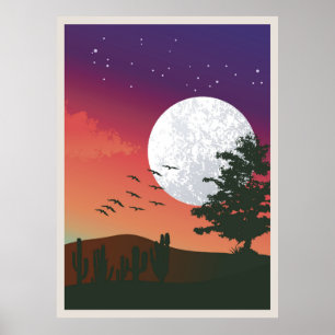 Poster Peinture de montagne abstraite,