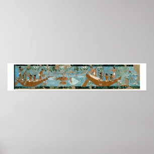 Poster Peinture de mur de la tombe d'Ipuy, Thebes, depic