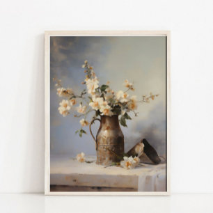 Poster Peinture de nature morte de vase de fleurs, cuisin