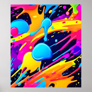 Poster Peinture de Neon Splatter