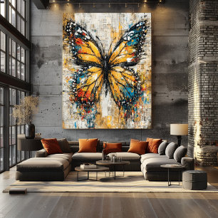 Poster Peinture de papillon expressionniste abstraite col