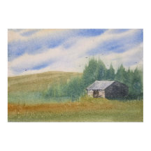 Peinture de paysage à l'aquarelle