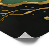 Poster Peinture de paysage abstrait à l'aquarelle Or III (Coin)