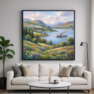 Poster Peinture de paysage de style impressionniste de l'