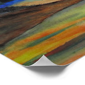 Poster Peinture de paysage marin acrylique avec écriture (Coin)