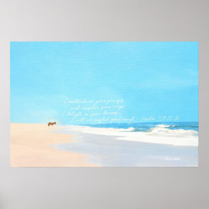 Poster Peinture de paysage marin Psaume 119 15 16 Verset